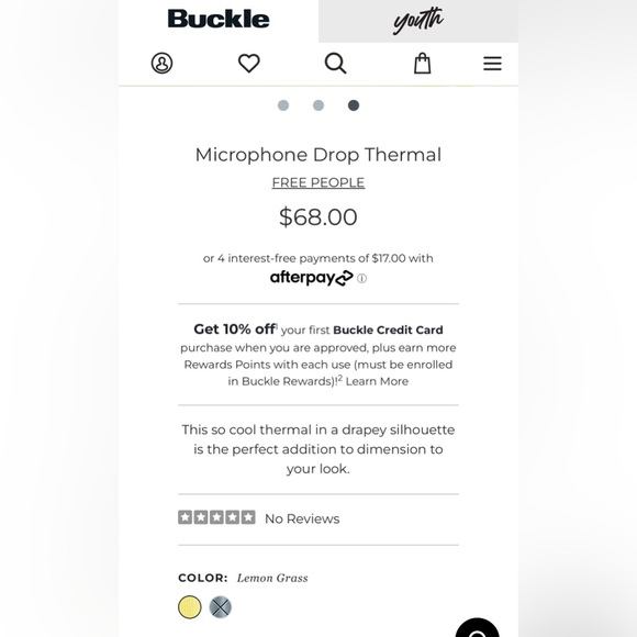 Free People Microphone Drop Thermal Knit Top in Lemon Grass. NWT Size Medium. - Picture 8 of 9